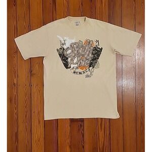 South Pole T Shirt Cream Size XL Y2K Baggy Streetwear Hip Hop